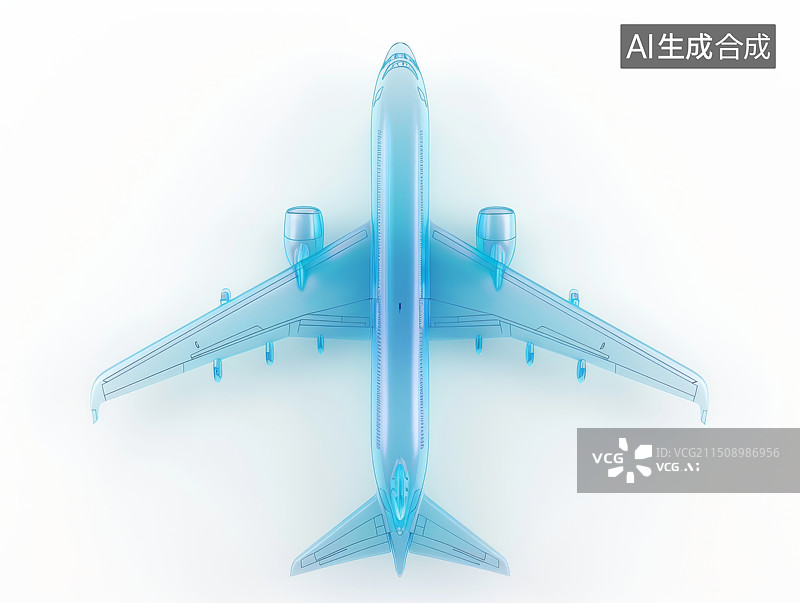 【AI数字艺术】航空飞机玻璃质感图标图片素材