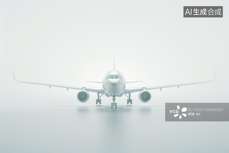 【AI数字艺术】坐飞机值机白色模型玻璃质感图片素材