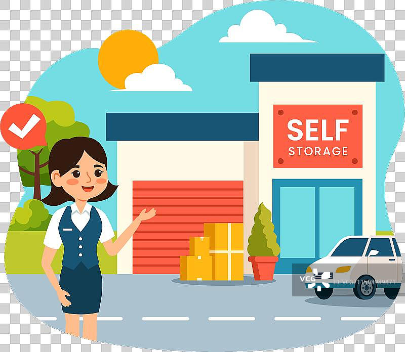 装满纸箱的自助仓储图片素材