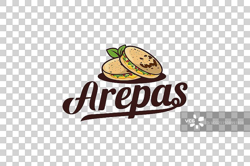 玉米饼logo与玉米饼叶子的结合图片素材