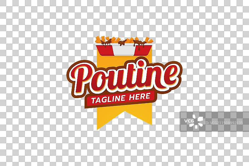 肉汁奶酪薯条菜肴组合标志图片素材