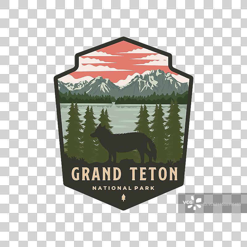 大提顿国家公园标志布贴图片素材