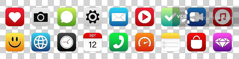 拟物风格手机App 3D现代图标图片素材