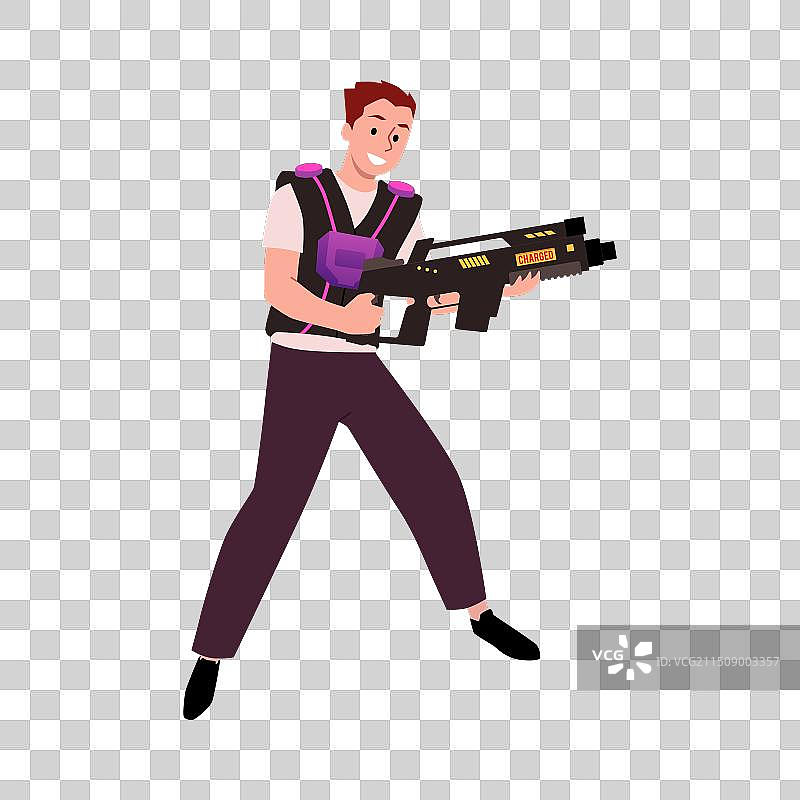 持激光枪的激光标签游戏玩家图片素材