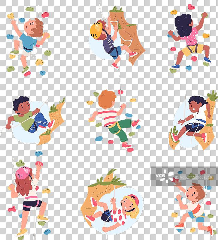 儿童攀岩图片素材