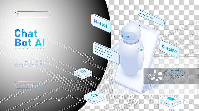 聊天机器人AI白色海报图片素材