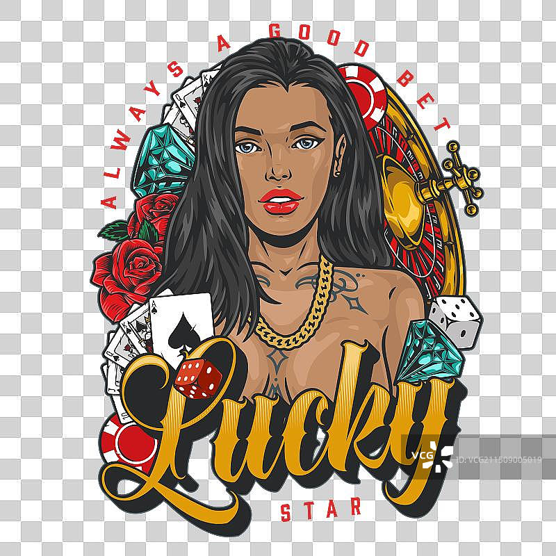 赌场星星复古风宣传单图片素材