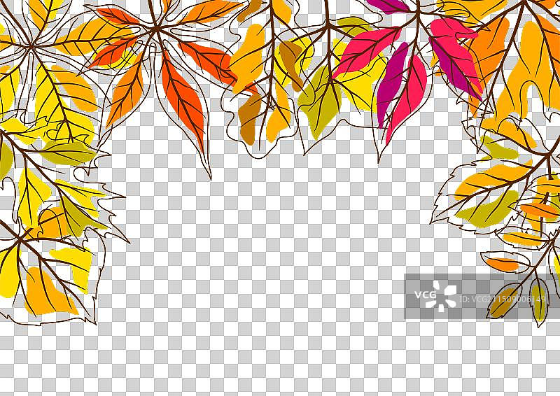 带秋叶的背景图片素材