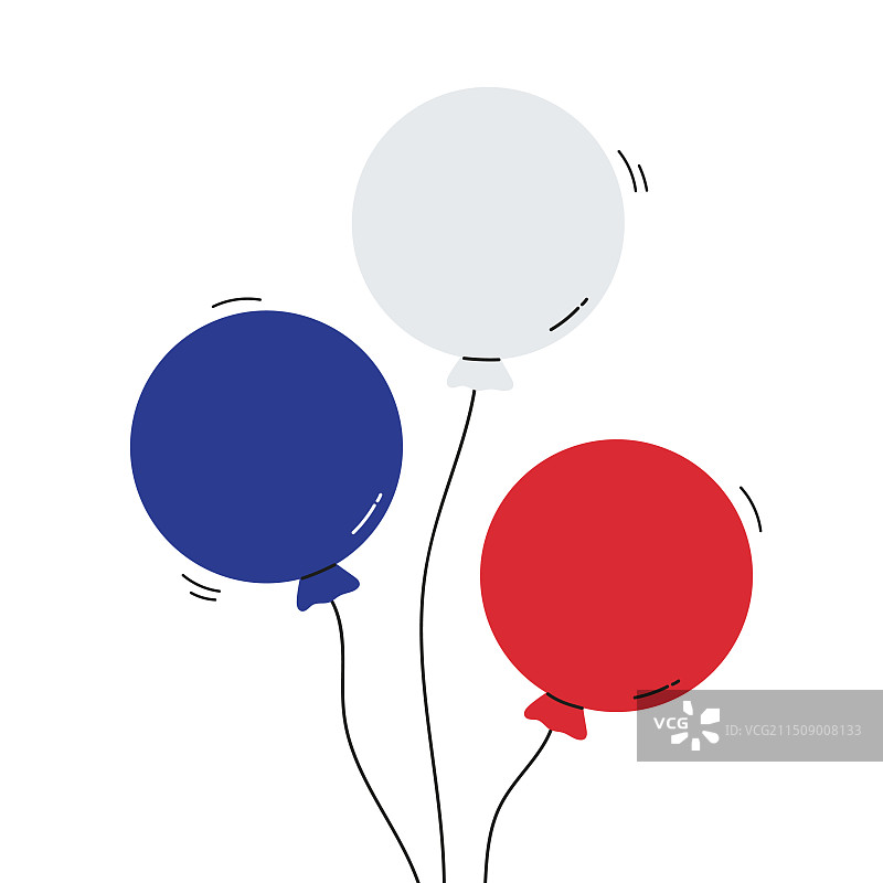 蓝白红色气球图片素材