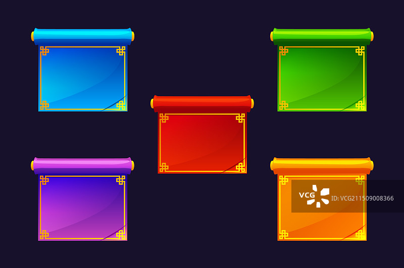 彩色莎草纸卷轴banner图标图片素材