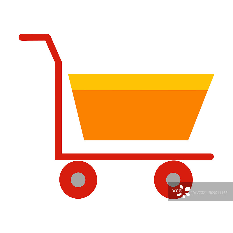 白色背景上的平板手推车图片素材