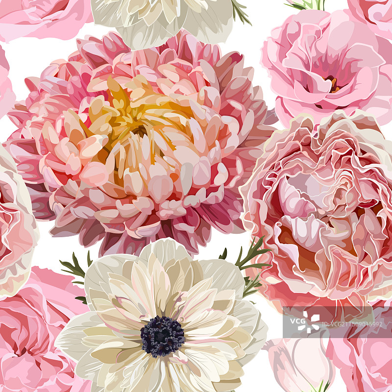 复古奢华花卉无缝图案图片素材