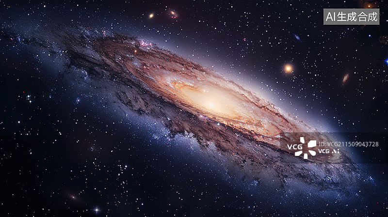 【AI数字艺术】太空中的圆盘状星系星空背景图片素材