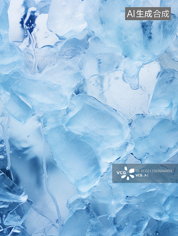 【AI数字艺术】水和冰的全帧插画背景图图片素材
