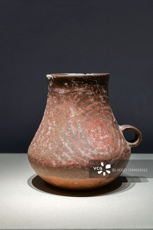 彩陶单耳杯 大汶口文化 1980年东营市广饶县傅家遗址东部出土 东营市历史博物馆藏 山东博物馆礼运东图片素材