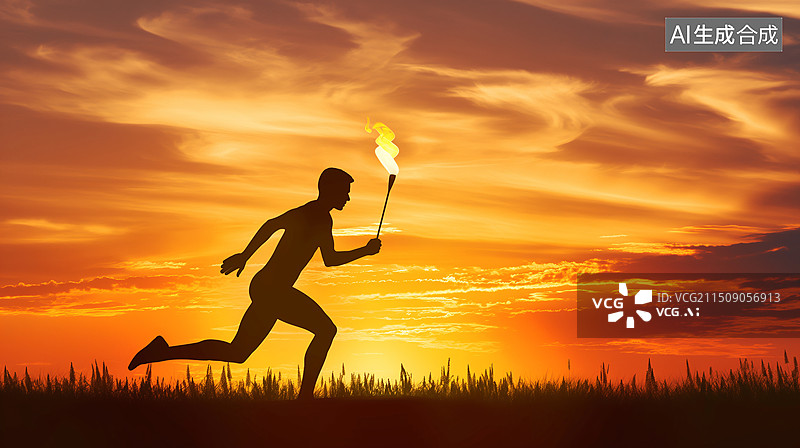 【AI数字艺术】传递奥运圣火图片素材