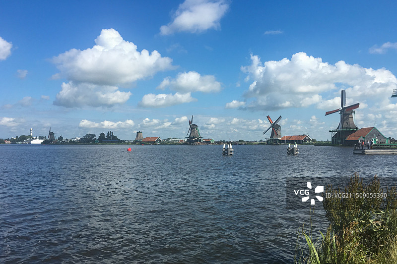 荷兰桑斯安斯风车村图片素材