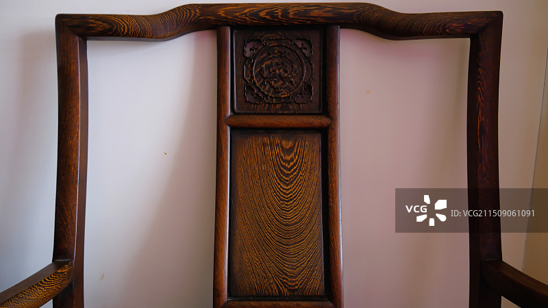 中国古典家具南官帽椅背板木纹图片素材