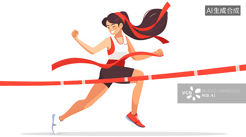 【AI数字艺术】运动主题跑步田径运动员插画巴黎地标拼搏配图图片素材