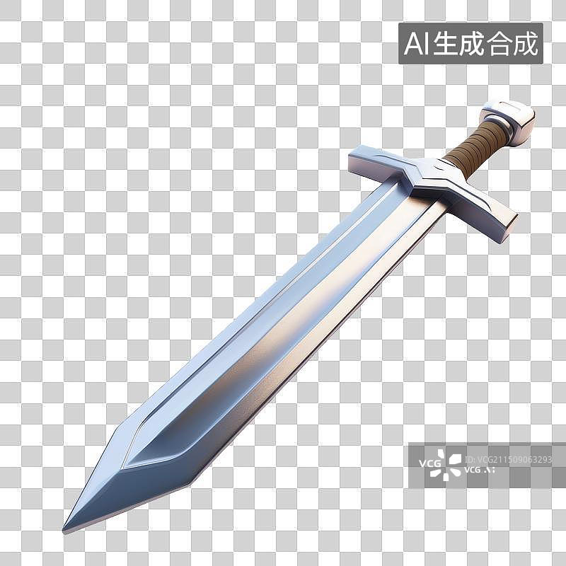 【AI数字艺术】3D渲染渲染卡通刀剑图片素材