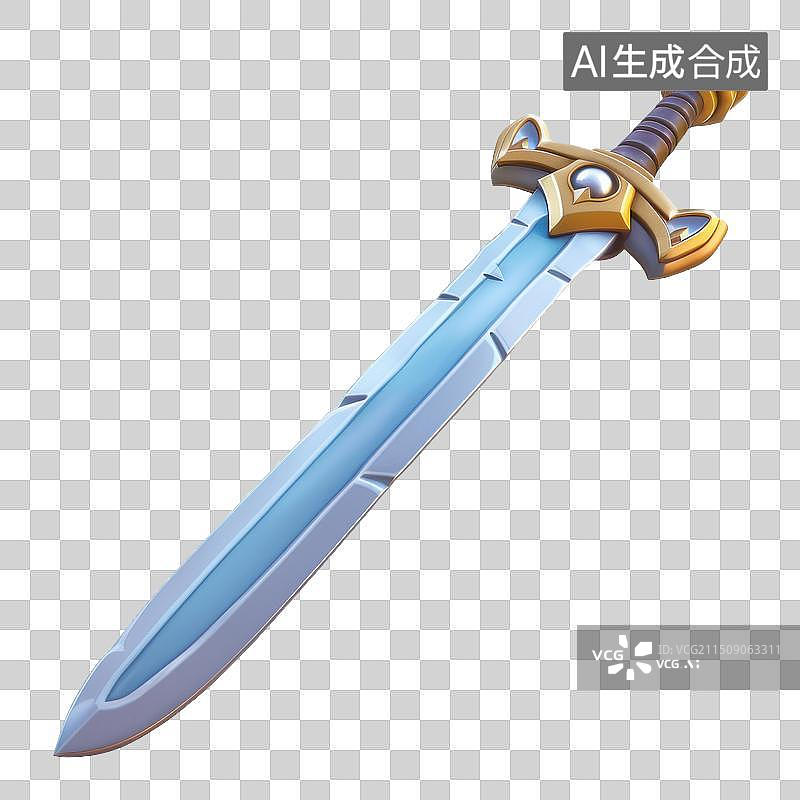 【AI数字艺术】3D渲染渲染卡通刀剑图片素材