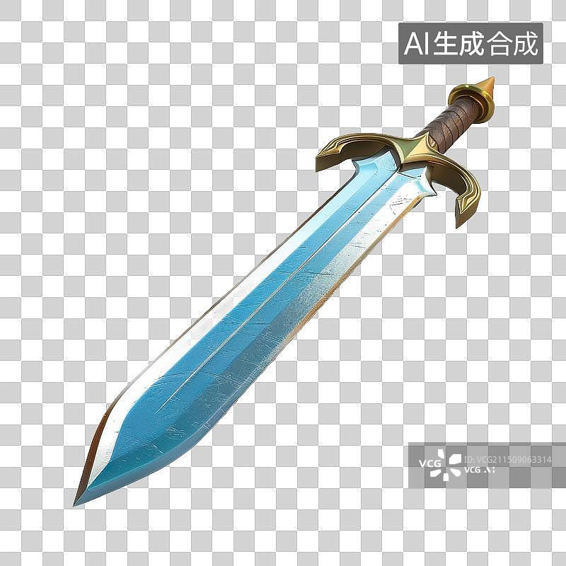 【AI数字艺术】3D渲染渲染卡通刀剑图片素材