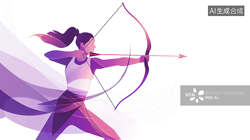 【AI数字艺术】体育比赛主题插画——射箭比赛图片素材