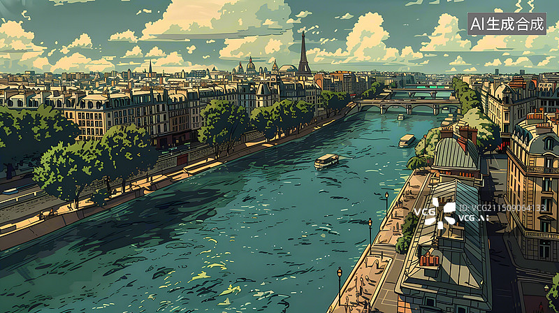 【AI数字艺术】艺术浪漫之都巴黎风光图片素材
