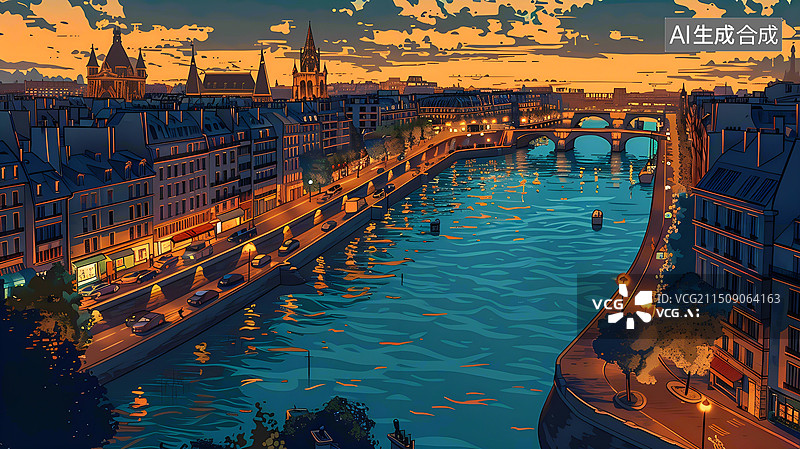 【AI数字艺术】艺术浪漫之都巴黎风光图片素材