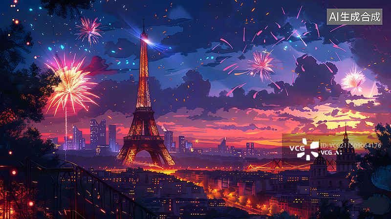 【AI数字艺术】艺术浪漫之都巴黎风光图片素材