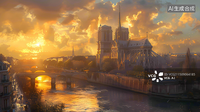 【AI数字艺术】艺术浪漫之都巴黎风光图片素材