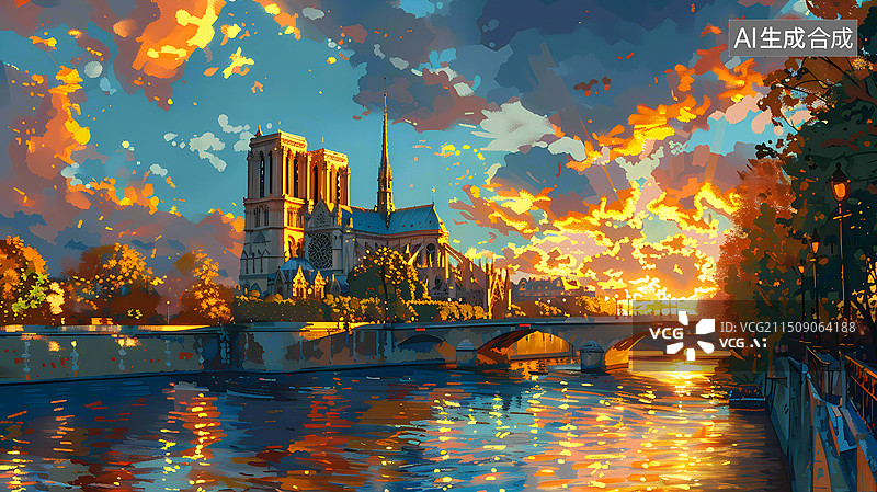 【AI数字艺术】艺术浪漫之都巴黎风光图片素材