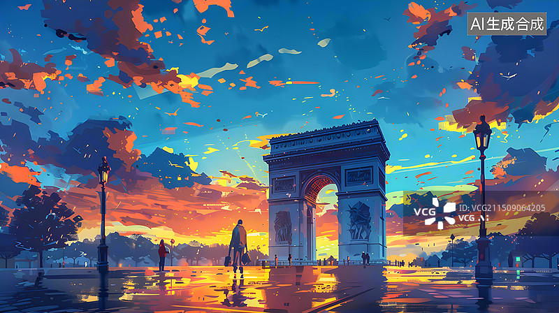 【AI数字艺术】艺术浪漫之都巴黎风光图片素材