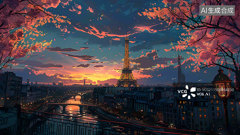 【AI数字艺术】艺术浪漫之都巴黎风光图片素材