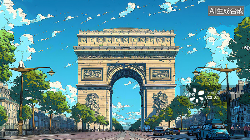 【AI数字艺术】艺术浪漫之都巴黎风光图片素材