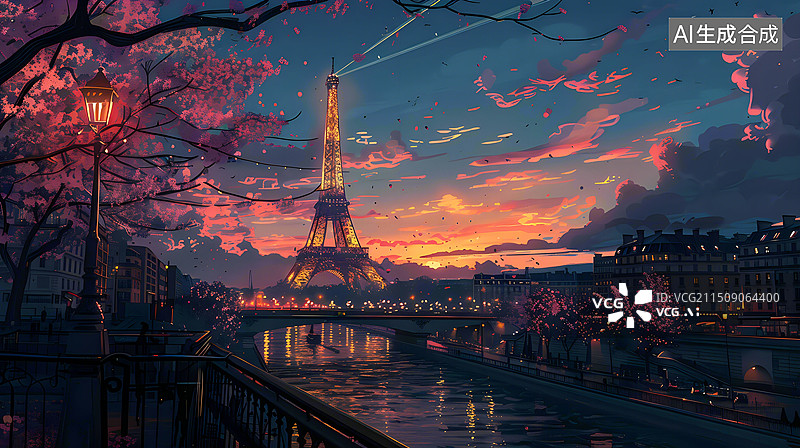 【AI数字艺术】艺术浪漫之都巴黎风光图片素材