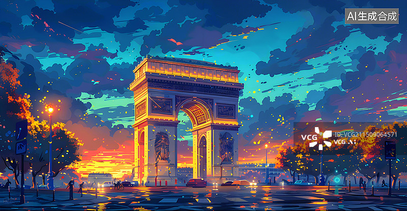 【AI数字艺术】艺术浪漫之都巴黎风光图片素材