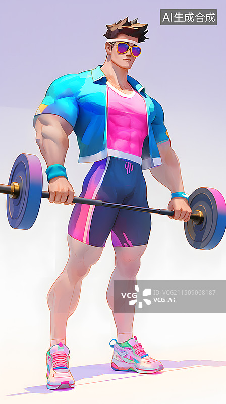【AI数字艺术】男子举重比赛男子运动员图片素材