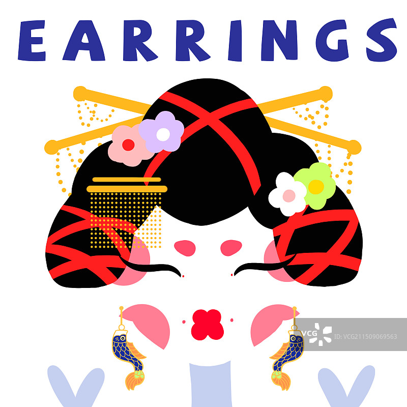 戴耳环的少女图片素材