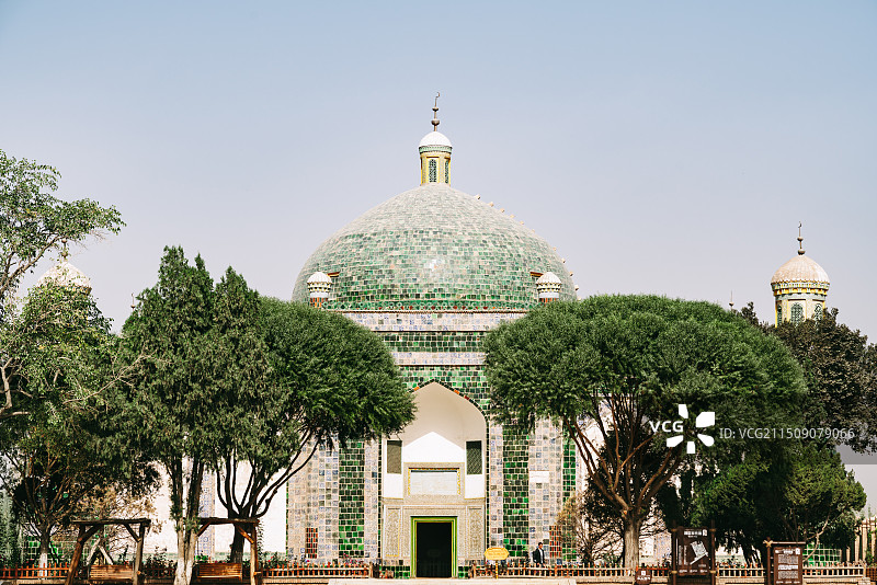新疆喀什香妃墓清真寺特写图片素材
