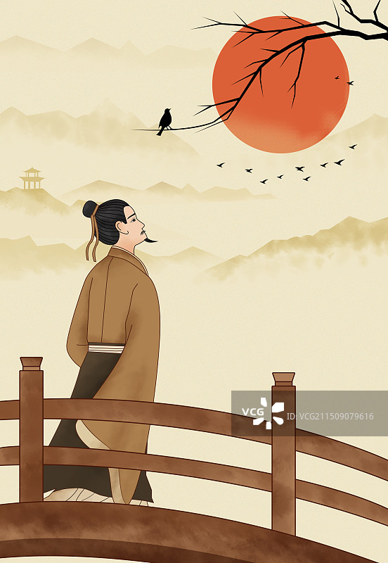 古人国风插画图片素材