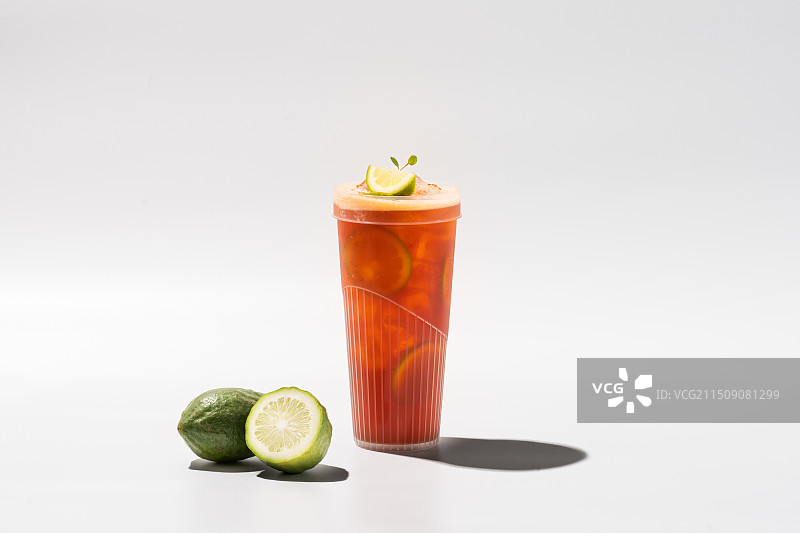 白底柠檬茶香水柠檬果茶图片素材