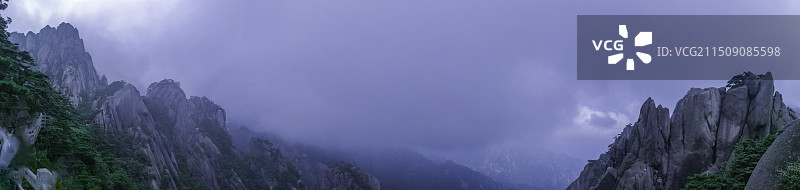 黄山全景画图片素材