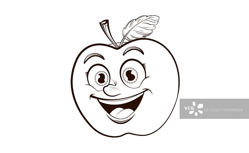 卡通人脸风格苹果图片素材