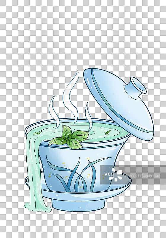 手绘一杯茶图片素材