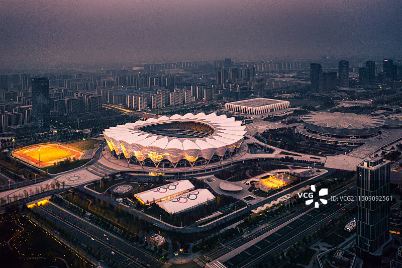 西安奥体中心航拍图片素材