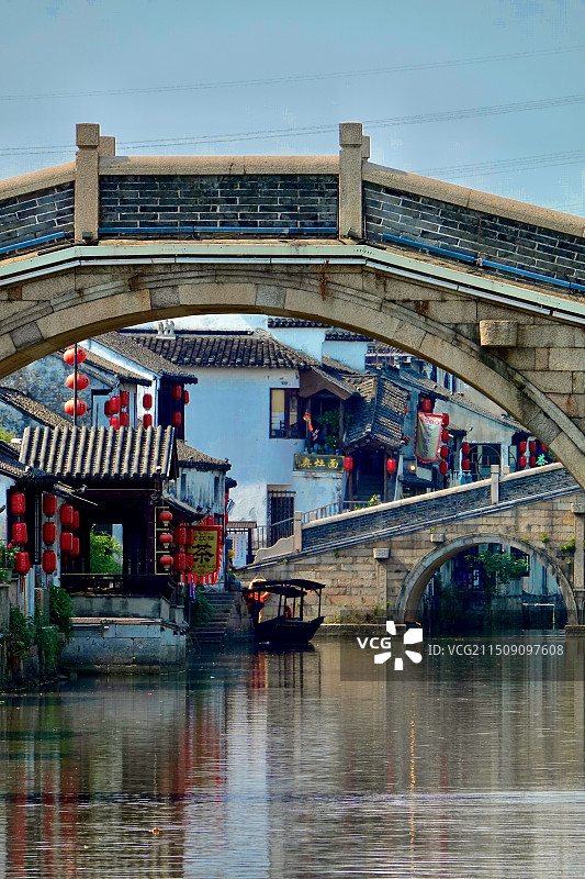 苏州昆山千灯古镇小桥流水人家图片素材