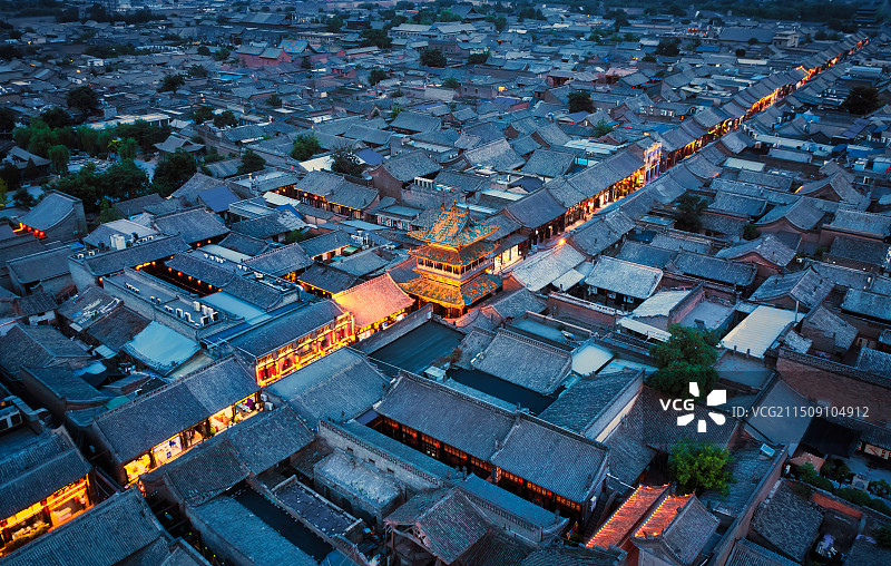 平遥古城夜景图片素材