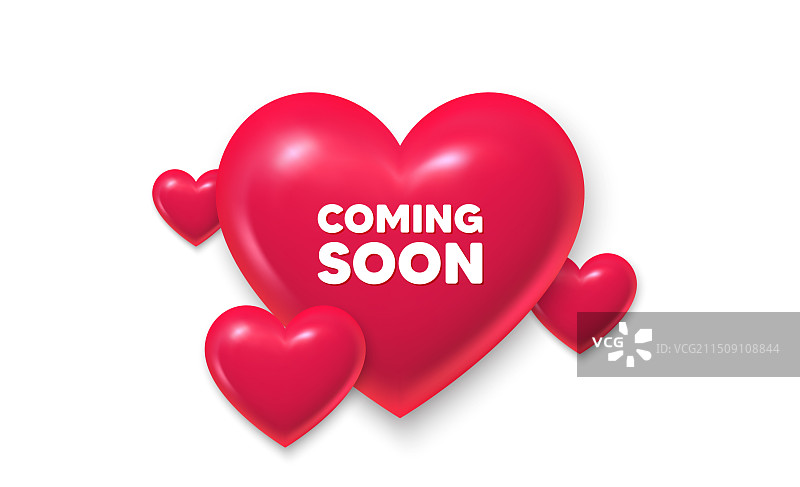 即将推出标签促销横幅标志3D爱心图片素材