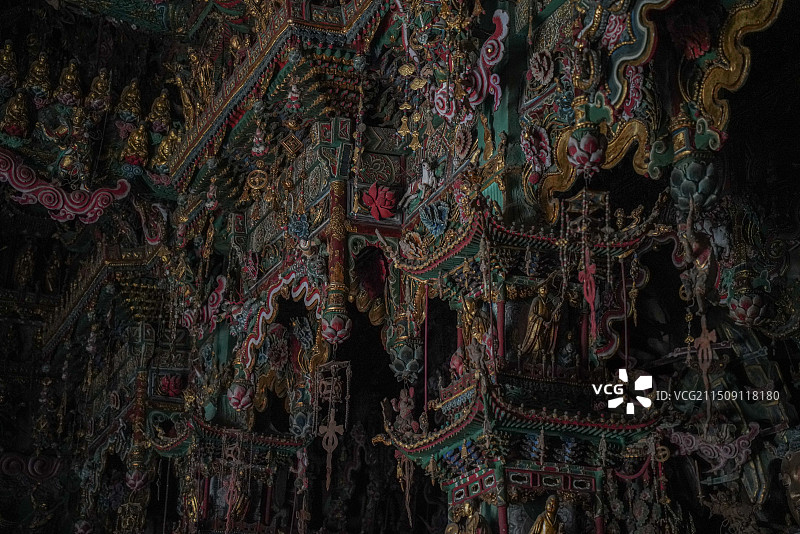 临汾隰县小西天悬塑特写图片素材
